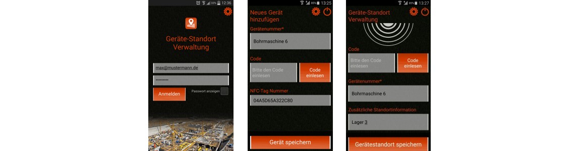 Smartphone App zur Inventur und Erfassung von Inventar, Baustellenzubehör, Bauequipment, Baumaterial, Bauwerkzeug, Baugerät, Werkzeug und Material per Handy und Tablet