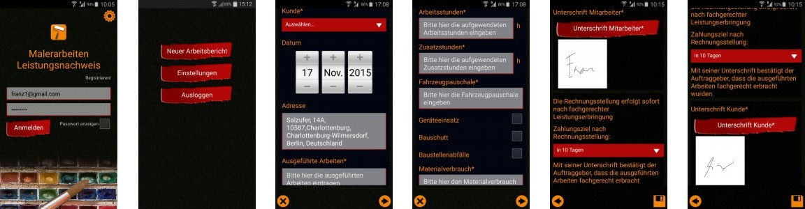 Smartphone App zur Erfassung des Leistungsnachweis auf Baustellen