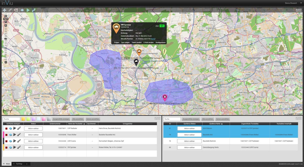 webbasiertes GPS Ortungssystem für Baumaschine, Baufahrzeug und Baugerät